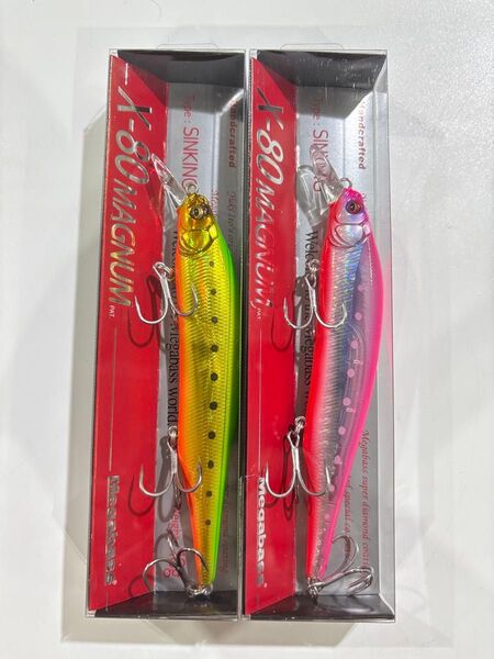 メガバス X-80マグナム HT HIRAME PINK IWASHI・GG HIRAMELIME GOLD ヒラメライムゴールド