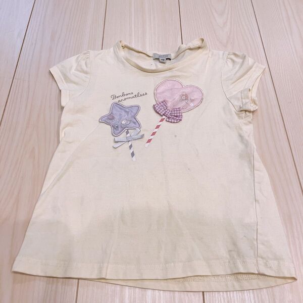 anyfam エニィファム 女の子 120cm 半袖Tシャツ パステルイエロー