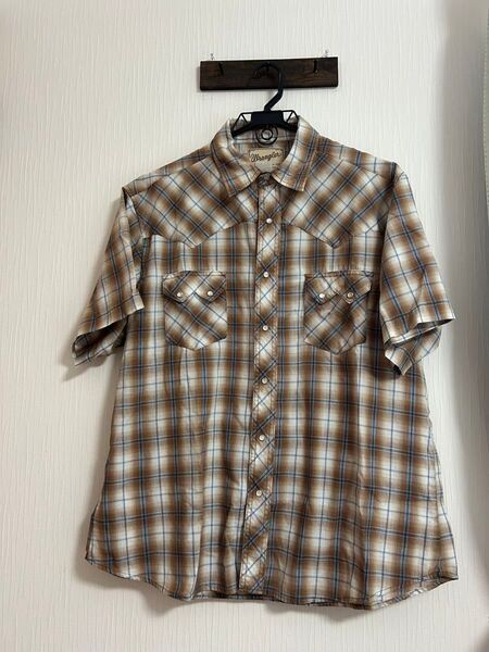 メンズ Wrangler チェック柄 半袖シャツ 古着