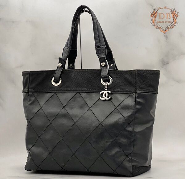シャネル パリビアリッツ MM マザー A4可 肩掛け ブラック ココチャーム CHANEL レディース バッグ 733 レザー