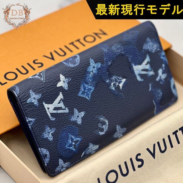 【箱袋付】 ルイヴィトン モノグラムウォーターカラー ブラザ 長財布 ビジネス Louis Vuitton メンズ 財布 997