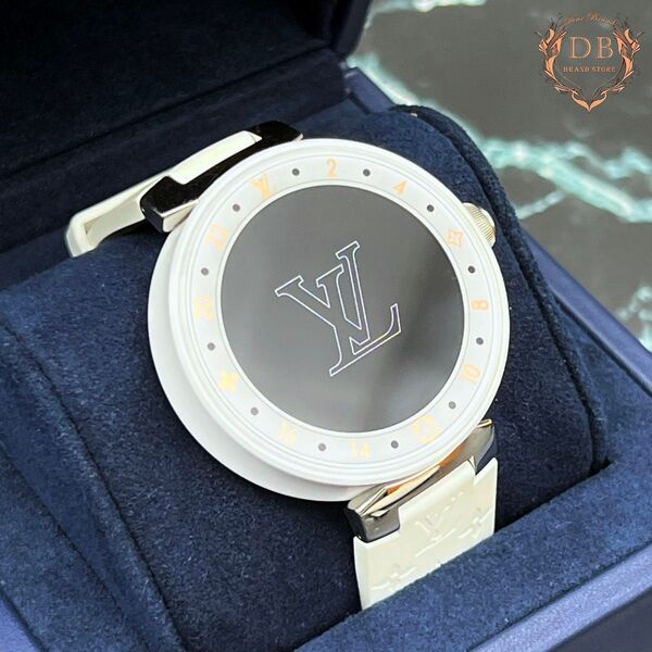 【付属品完品】 ルイヴィトン タンブール ホライゾン V2 モノグラム ホワイト Louis Vuitton レディース 腕時計