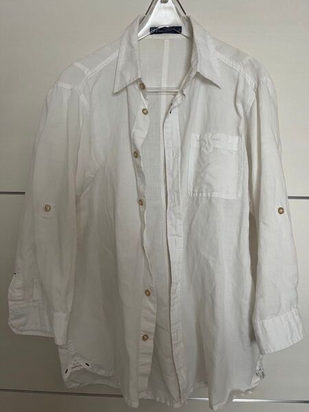 七分袖シャツ オーバルダイス ホワイト サイズ L