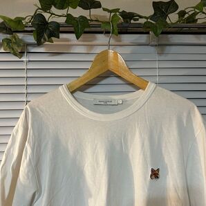 MAISON KITSUNE Tシャツ ホワイト キツネ 刺繍
