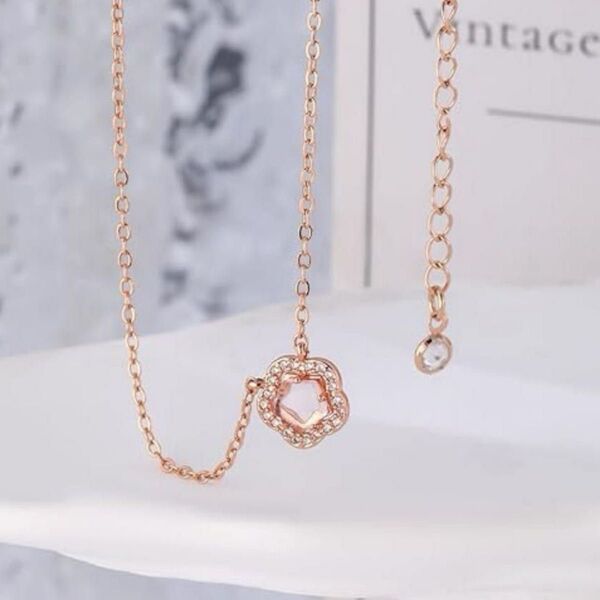 【新品】レディース ネックレス ジルコニア サージカルステンレス 金属アレルギー対応 ペンダント 鎖骨チェーン おしゃれ(五芒星)