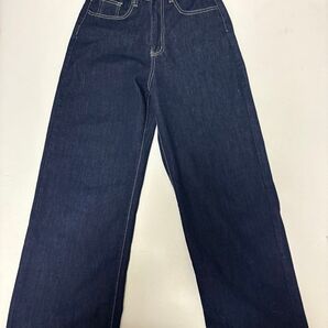 ANAP ハイウエストバギーストレッチ カットオフデニムパンツ