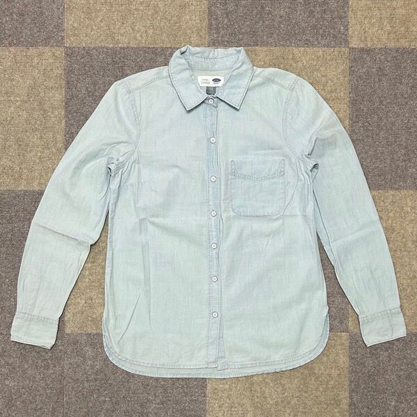 美品 OLD NAVY オールドネイビー ロングシャツ デニムシャツ シャツ トップス 長袖 レディース XXSサイズ