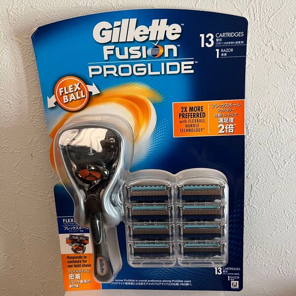 GILLETTE フュージョンプログライド フレックスボール マニュアルタイプ本体 + 替刃13コ
