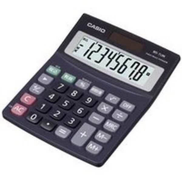 新品未開封 CASIO カシオ計算機 税計算、時間計算、計算状態機能付き8桁電卓 ブラック MS-7LBK-N