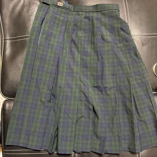 チェック柄プリーツスカート チェック柄 学生服スカート サイズ66 丈63 中学校 制服