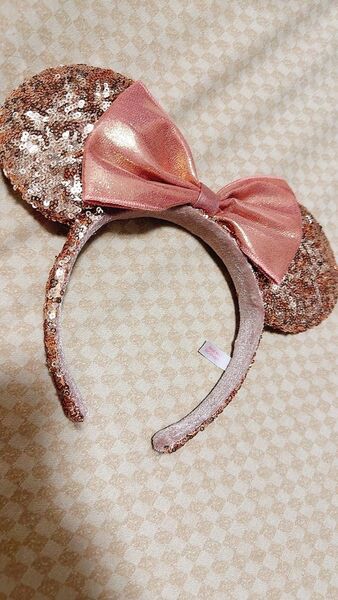 ディズニー ミニーマウス カチューシャ ピンクゴールド