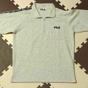 FILA ハーフジップ ジャージ 半袖 グレー
