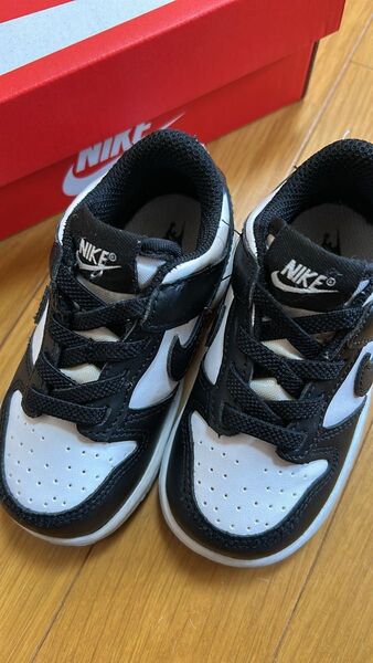 ナイキ キッズスニーカー キッズシューズ NIKE DUNK LOW ダンクロー ブラックホワイト 12cm 13cm
