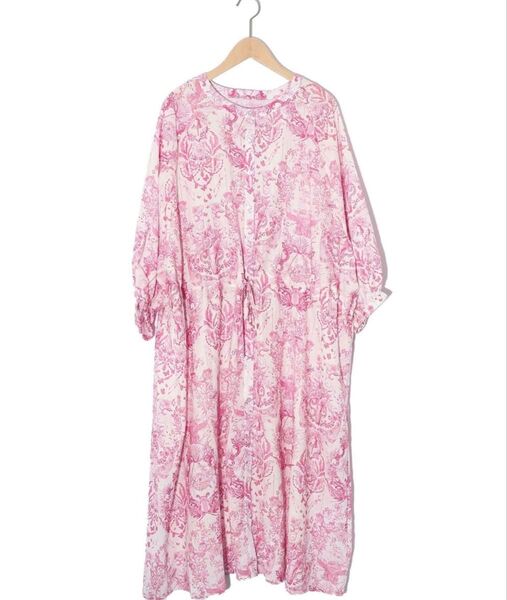 is scolar イズスカラー 552206:海総柄シアーチェック 前開きシャツワンピース