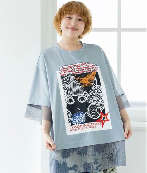 *** scolar *** スカラー 152631:スカラーちゃん柄メッシュ切替BIG-T ***