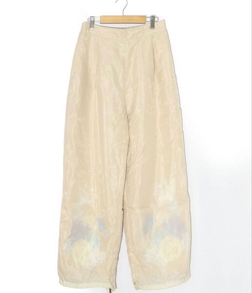 ♪♪♪ is scolar ☆★★ イズスカラー 551228:花蝶柄シアー重ねスラックスパンツ ***