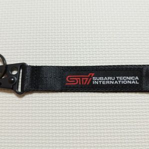 STi キーホルダー ブラック ストラップ スバル SUBARU インプレッサ フォレスター アウトバック レガシー WRX