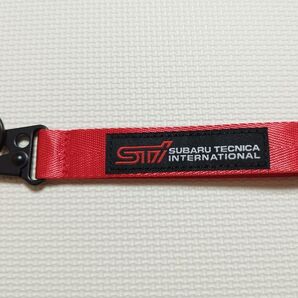 STi キーホルダー レッド ストラップ スバル SUBARU インプレッサ フォレスター アウトバック レガシー WRX
