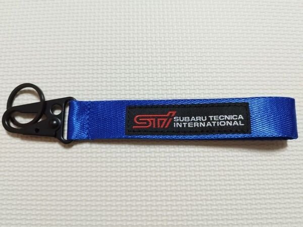 STi キーホルダー ブルー ストラップ スバル SUBARU インプレッサ フォレスター アウトバック レガシー WRX