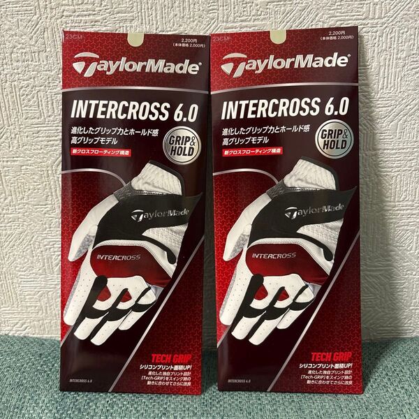 TaylorMade テーラーメイド ゴルフ グローブ インタークロス 6.0 2枚セット 左手用 23cm