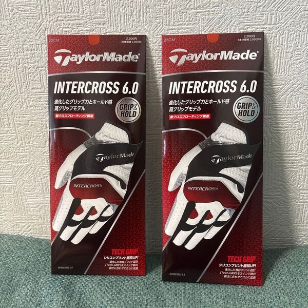 TaylorMade テーラーメイド ゴルフ グローブ インタークロス 6.0 2枚セット 左手用 23cm