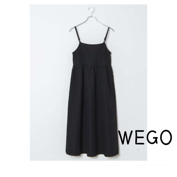 WEGO フクレフラワーキャミワンピース ロングワンピ 黒 No.116