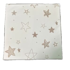 幼児用座布団 星柄の布 オフホワイト ベージュ 正方形