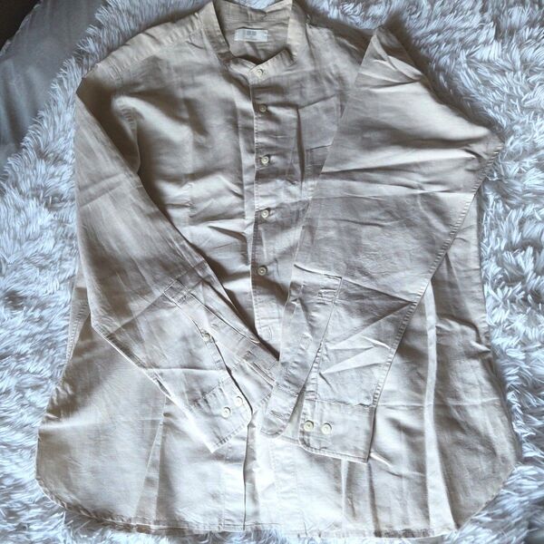 美品!ユニクロ 長袖 スタンドカラーシャツ (XL)