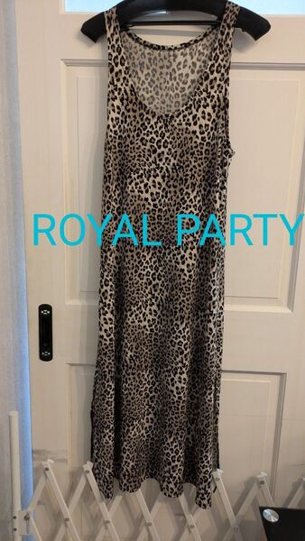 ◆お値下強化中◆ROYAL PARTY◆レオパード柄 ノースリーブロングワンピース