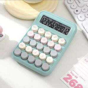 ミントグリーン 電卓 オフィス グラデーション くすみ 計算機 韓国 パステル