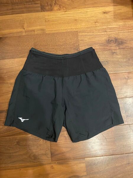 ランニングウェアマルチポケットパンツドライ ショートパンツ 360度ポケット 収納 ミズノ MIZUNO Mサイズ 黒