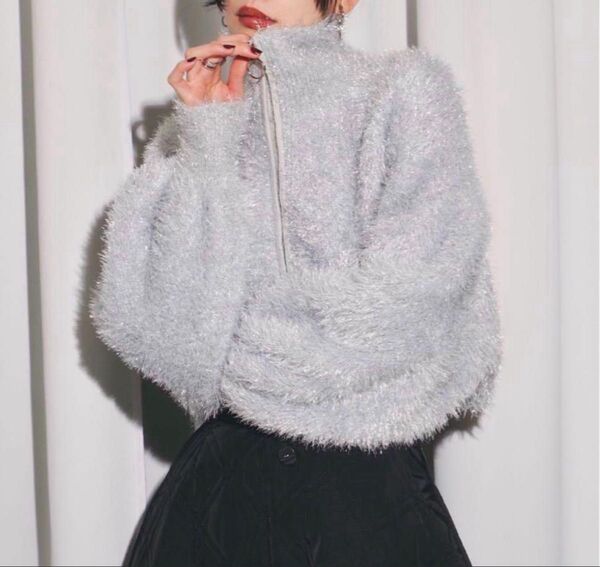 VIOLETTA ヴィオレッタ ラメニット クロップド丈 ショート丈 トップス アウター 長袖