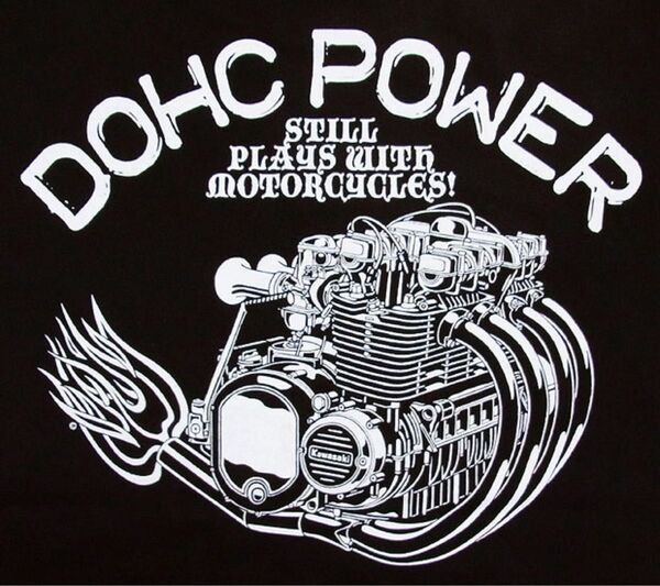 DOHC POWER(角Z)XXLサイズ KAWASAKIエンジンTシャツ カワサキ70’s FX750 マークII 当時物 旧車