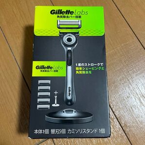 ジレットラボ 髭剃り 角質除去バー搭載 本体 替刃5個 スタンド