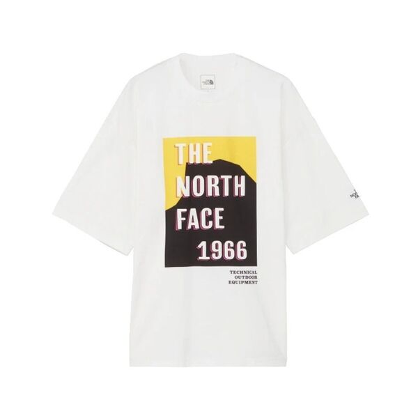 THE NORTH FACE ノースフェイス 半袖Tシャツ カットソー プリント コットン ホワイト系 サイズМ◇中古品美品◇