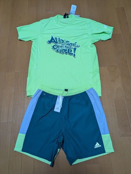 adidas アディダス 上下セット トレーニング スポーツジム等 半袖Tシャツ ハーフパンツ サイズL◇新品未使用タグ付正規品◇