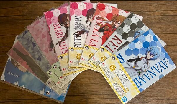 ☆エヴァンゲリオン☆一番くじ☆アスカ☆綾波レイ☆マリ☆クリアファイル☆9枚☆