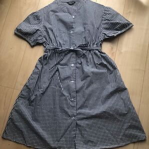 COMME CA ISM コムサイズム ギンガムチェックワンピース ネイビー