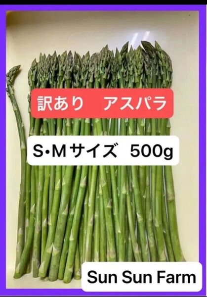 アスパラガス 訳あり品 S.Mサイズ混合 500グラム 朝採れ発送