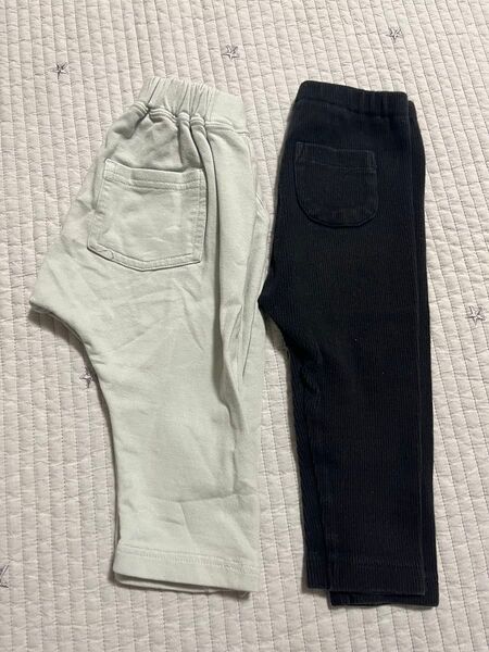 【2枚セット】ユニクロリブレギンスとGUサマナルパンツ サイズ80