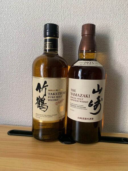 ニッカウヰスキー竹鶴ピュアモルト&サントリー山崎シングルモルトウイスキー 2本セット
