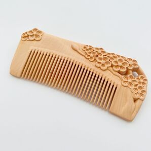 つげ櫛 本つげ 木製櫛 花 静電気防止 美髪 頭皮マッサージ 男女プレゼント