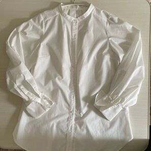 ホワイト バルーン袖長袖シャツ