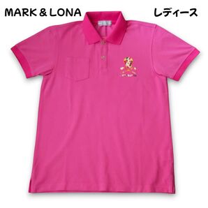 マーク&ロナ MARK & LONA 半袖 ポロシャツ デカロゴ ドクロ ゴルフウェア Lサイズ相当 人気 オシャレ 美品