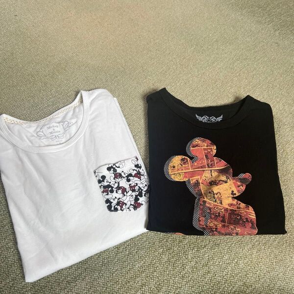 ディズニー ミッキー Tシャツ 長袖Tシャツ 2枚セット 半袖