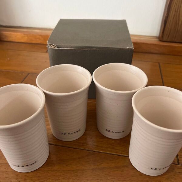 陶器 カップ マグカップ 4個セット ロゴ入り コップ グラス タンブラー