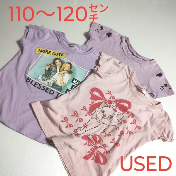 USED★訳あり★キッズ服・子供服・女の子・まとめ売り・半袖・カットソー・Tシャツ・キッズトップス・部屋着、遊び着・110・120