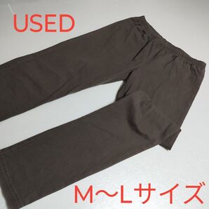 USED★レディースパンツ・スキニー・ストレート・ストレッチ・ロング・ボトムス・薄手・カーキ・М--Lサイズ