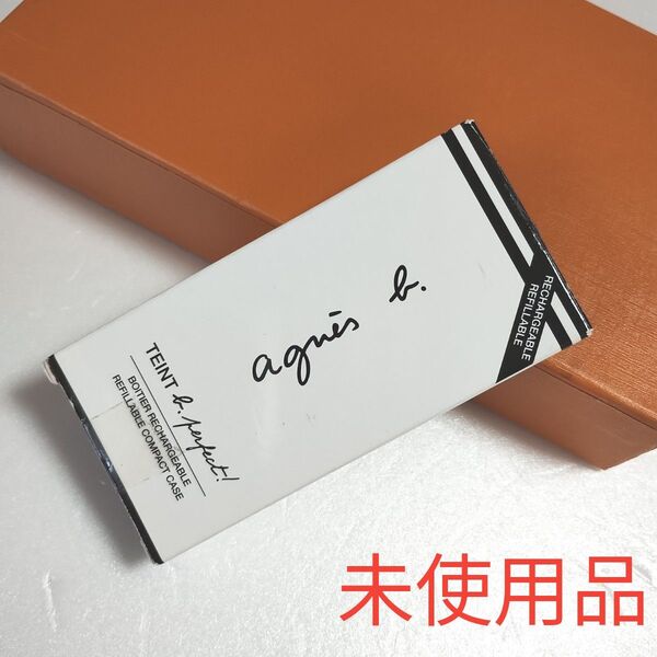 未使用品★アニエスベー・agnes b.★ファンデーション・パーフェクトコンパクトケース・ホワイト・鏡付き・ケースのみ