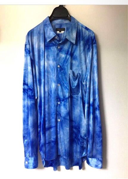 COMME des GARCONS HOMME PLUS 19SS タイダイ プリント ポリシャツ クレイジースーツ期 ブルー L